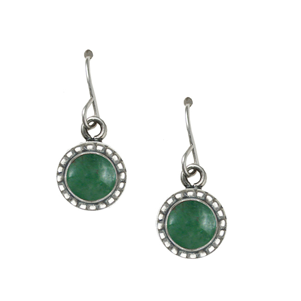 Sterling Silver Small Jade Gemstone Drop Dangle Earrings